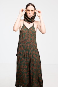 DRESS: Plantation Tea Gown - Green Pop Palm