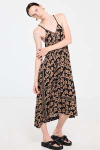 DRESS: Plantation Tea Gown - Beige Pop Palm