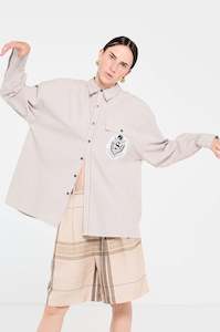 Health Club Stripe Shirt - Beige/White