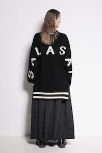 Salasai Script Jumper - Black Merino wool with Salasai script