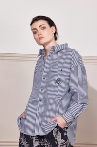 Unisex Collection: PALM PEOPLE SHIRT - BLACK STRIPE