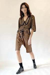 Ss2022 Earth Rising: PLANET SHORT- KHAKI BROWN CUPRO