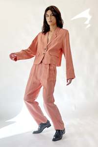 Ss2022 Earth Rising: PLANET BLAZER- ROSEATE LINEN SILK