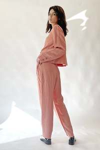 Ss2022 Earth Rising: PLANET PANT - ROSEATE LINEN SILK