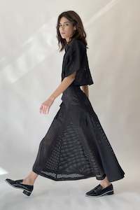 ASTRA SKIRT - BLACK GRID LACE