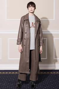 Aw2022 Neon Desert: HIGHWAY TRENCH COFFEE VEGAN LEATHER