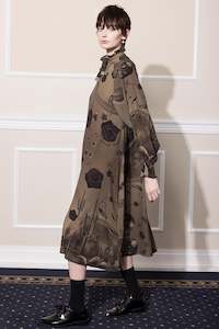 Scifi Prints Redwood Chocolate: DESERT LEISURE DRESS - CHOCOLATE