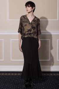 Scifi Prints Redwood Chocolate: NEON DESERT BLOUSE - CHOCOLATE