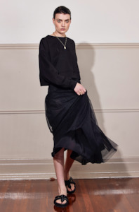 ISLAND TULLE SKIRT - BLACK