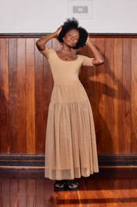 Ss2022 23 Isle Of Cruel Tides: ISLAND TULLE SKIRT - BEIGE