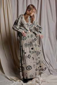 FEMME FATALE SKIRT - STONE CAMEO PRINT