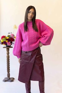 Aw23 The Arrangements: LOVERS CABLE KNIT - PINK