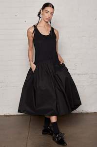 The Virtuous Poet: Blackbird dress - Black mid length dress