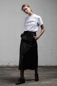 Aw2021 Sanctuary: LOVE & THORNS SKIRT- BLACK VEGAN LEATHER