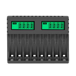 8 Slot Smart Battery Charger for AA/AAA Rechargeable Batteries LCD Display