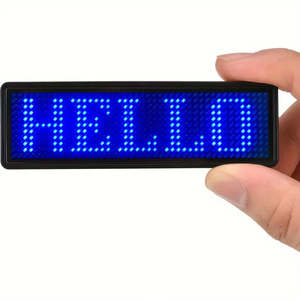 LED Name Badge Tag - Blue