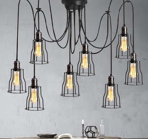 8 Heads Cage Hanging Lamp Pendant Light