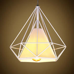 Pendant Lights: 38CM Pendant Hanging Light Lampshade Metal Diamond White