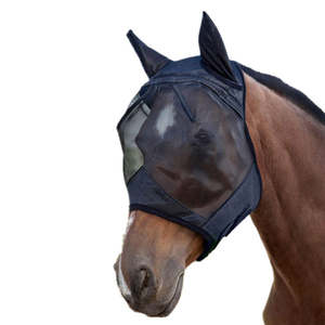 L Pony Cob Horse Fly Mask Mesh Veil Hood Eye Ear Protective Cover Anti-Mosquito