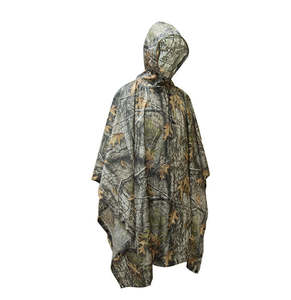 Rain Poncho Hooded Waterproof Camo Raincoat for Hunting Hiking Camping Fishing