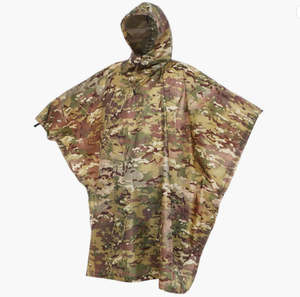 Camping: Camouflage Rain Poncho Hooded Waterproof Camo Raincoat for Hunting Hiking Camping Fishing