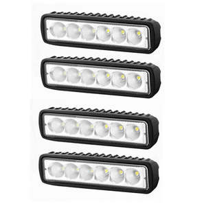 Car Lights: 4x 6inch 30W LED Work Driving Light Bar Flood