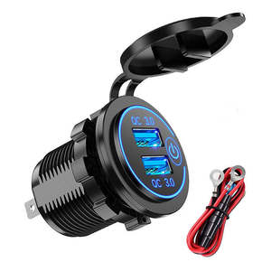 Car Panels And Sockets: Car Dual USB 12V-24V Charger Quick Charge QC 3.0 Socket Power Outlet