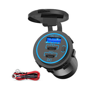 12V USB Outlet Type C Car Charger Socket Fast Charging