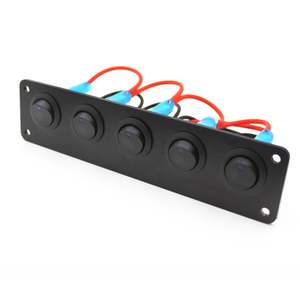 Car Panels And Sockets: 5 Gang Rocker Switch Panel Car Blue LED Circuit Breaker 12V