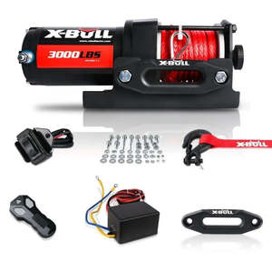 Winch: X-BULL Electric Winch Boat 3000LBS 12V Synthetic Rope Wireless Remote ATV UTV