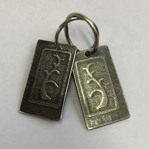 Ear rings, patinated printed silver