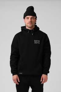 Fleece: Wavy Hood - Black