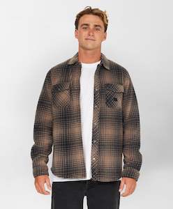 GLACIER PLAID HIGH PILE SUPERFLEECE - CCH CHOCOLATE CHIP