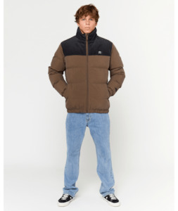Jackets: FADE OUT CORD PUFFER JACKET - CHOCOLATE