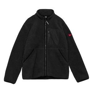 Jackets: High Pile Utility Fleece Jacket - Black