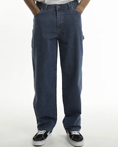 Pants: RELAXED FIT CARPENTER JEAN - STONE WASHED INDIGO