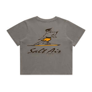 Tees 1: Womens - Salt Air - 93 REISSUE 2.0 - Heavy Crop Tee - Faded Grey