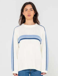 Womens Tops: WHITE LINES LONG SLEEVE CREW NECK KNIT - COCONUT CREAM