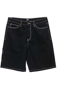 Mens Shorts: GRAFFITI CONTRAST WORK SHORT - BLACK