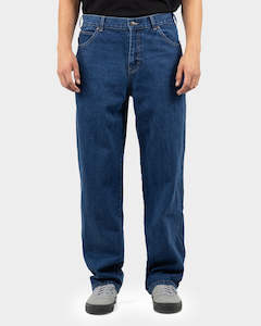 Mens Jeans: RELAXED STRAIGHT FIT - STONE WASHED INDIGO