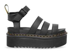 Dr Martens: BLAIRE QUAD 3 STRAP SANDAL - BLACK HYDRO
