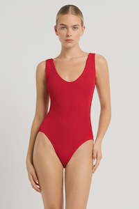 Swimwear: Mara One Piece - Baywatch Red Eco
