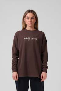 Womens Knitwear: Heavy Weight L-S - Chocolate