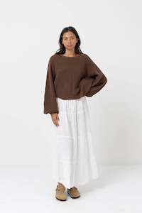 Womens Knitwear: CLASSIC KNIT JUMPER - CHOCOLATE