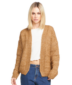 DESERTS EDGE CARDI - VINTAGE BROWN
