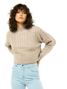Womens Knitwear: STARLIGHT KNIT - Bark