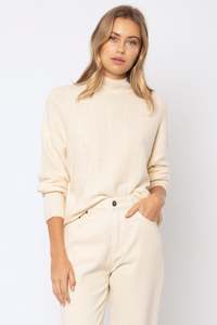 Womens Knitwear: ALINE L/S KNIT SWEATER - Dune