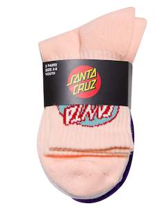 Oval Dot Mid Sock 3 Pack - PNK CORAL-WHITE-IRIS