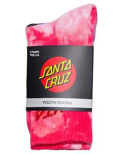 Free Spirit Stack Crew Sock 2 Pack - PNK CORAL TDYE-IRIS TDYE