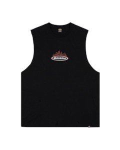Mens Tanks: Fire Boy Muscle Tee - BLACK